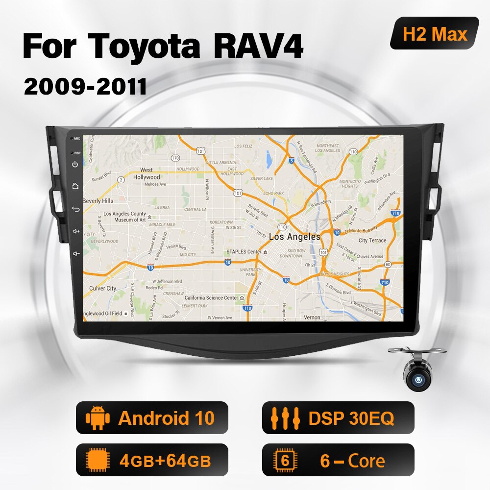 Eunavi Android Car Radio For Toyota RAV4 Rav 4 2007 2008 2009 2010 2011 Multimedia Player GPS Navigation 2din NO DVD DSP 4G 64GB