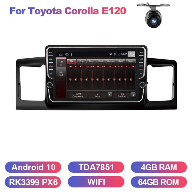 Eunavi DSP 4G 64G Car DVD Player For Toyota Corolla E120 BYD F3 2 Din Car Multimedia Stereo GPS Auto Radio 8Core Android 10