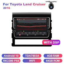Cargar imagen en el visor de la galería, Eunavi 2din car radio stereo multimedia for Toyota Land Cruiser 2016 GPS Android 10 headunit TDA7851 Subwoofer USB NO DVD CD