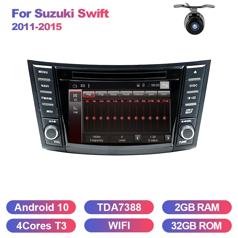 Eunavi 2 Din Android 9.0 Car radio dvd multimedia For Suzuki Swift 2011-2015 2din Stereo headunit GPS Navigation autoradio WIFI
