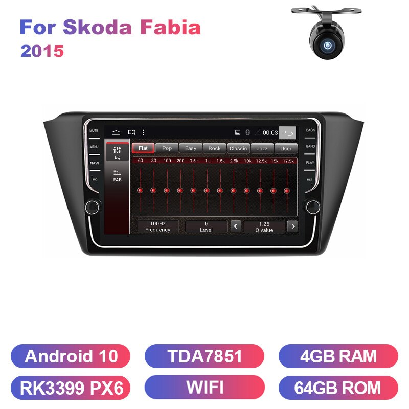 Eunavi Car Multimedia Player Radio GPS For Skoda Fabia 2015 2016 2017 2018 2019 2 din Android Autoradio Navigation WIFI RDS