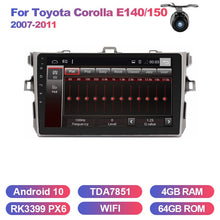 Load image into Gallery viewer, Eunavi Android 10 system car radio multimedia player for Toyota Corolla E140/150 2007-2011 auto radio WIFI GPS navigation USB