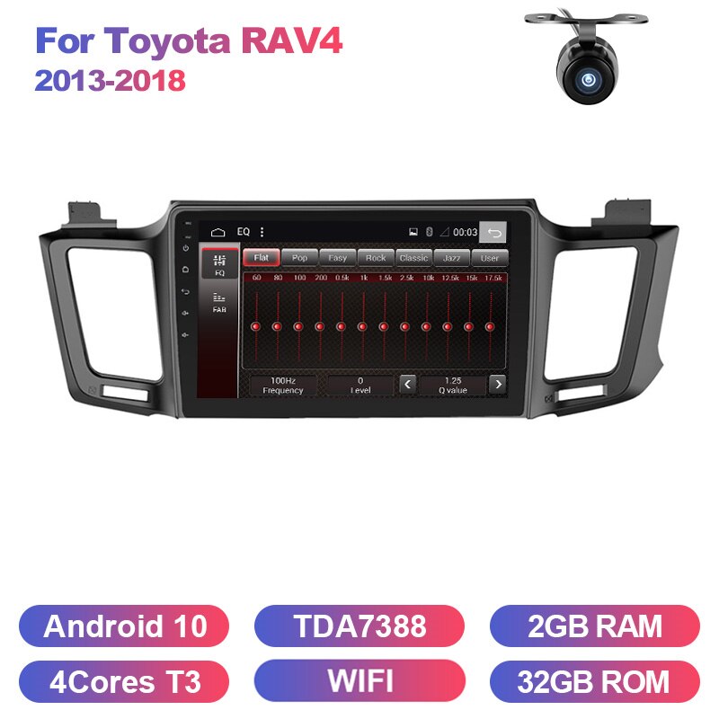 Eunavi Android 10 Car Radio Multimedia Player For Toyota RAV4 RAV 4 2013-2018 Video Audio WiFi Navigation GPS touch screen