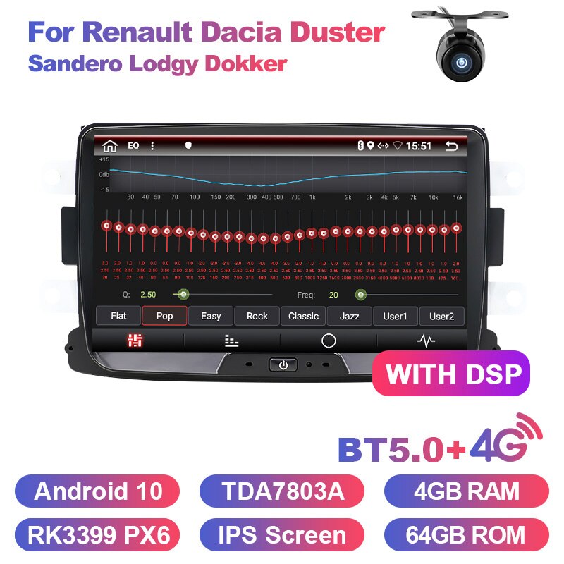 Eunavi 1 Din Android car radio gps for Renault Dacia Duster Sandero Lodgy Dokker navigation 4G Screen HD headunit 8 inch no dvd
