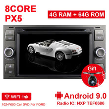 Charger l'image dans la galerie, Eunavi 2 Din Android 9 4G 64GB Car Multimedia DVD for FORD S-Max Kuga Fusion Transit Fiesta Focus 2 II gps auto radio player 7''