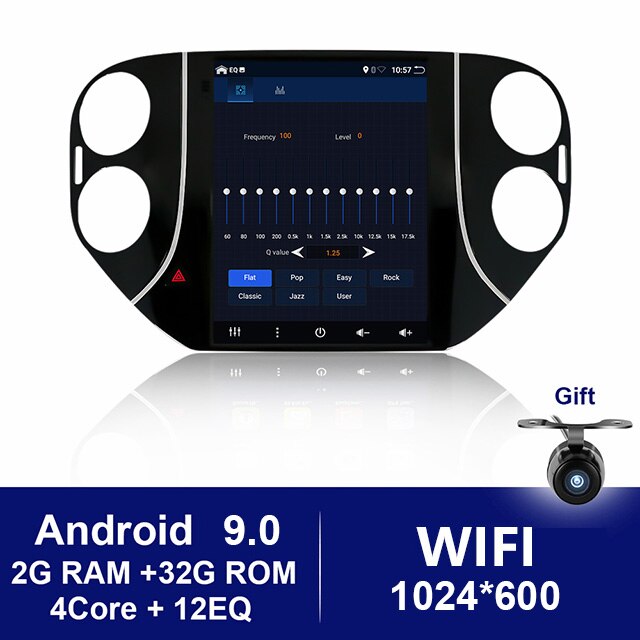 Eunavi 2 Din Android Car Radio For Volkswagen VW Tiguan 1 NF 2006-2016 Multimedia Video Player Vertical Tesla screen GPS WIFI