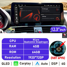 Load image into Gallery viewer, Eunavi 10.25''/12.3'' Android 10 Car Radio Stereo For BMW X3 F25 X4 F26 CIC NBT System Multimedia Video Player CarPlay GPS USB