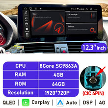 Load image into Gallery viewer, Eunavi 10.25''/12.3'' Android 10 Car Radio Stereo For BMW X3 F25 X4 F26 CIC NBT System Multimedia Video Player CarPlay GPS USB