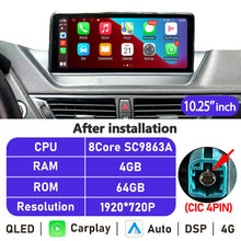 Load image into Gallery viewer, Eunavi 10.25''/12.3'' Android Auto Radio For BMW X1 E84 2009 2010 2011-2015 Car Multimedia Player Navigation GPS Carplay No DVD
