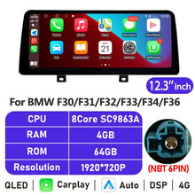 Load image into Gallery viewer, Eunavi 10.25''/12.3'' Android Car Radio Stereo For BMW F30 F20 F21 F31 F32 F33 F34 F36 NBT System Multimedia Player CarPlay GPS