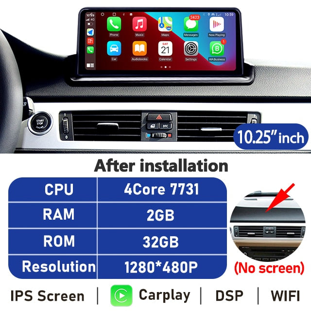 Eunavi 10.25''/12.3'' Android 10 Car Radio Stereo For BMW 3 Series E90 E91 E92 E93 2006-2012 Multimedia Player CarPlay GPS DSP