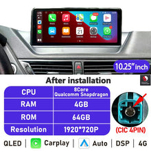 Load image into Gallery viewer, Eunavi 10.25''/12.3'' Android Auto Radio For BMW X1 E84 2009 2010 2011-2015 Car Multimedia Player Navigation GPS Carplay No DVD