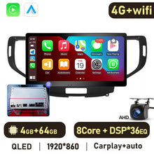 Load image into Gallery viewer, Eunavi 12.1'' QLED 4G 2 DIN Android Auto Radio GPS For Honda Accord 8 2008 2009 2010 2011 2012 Car Multimedia 8G 128G Carplay