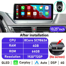Load image into Gallery viewer, Eunavi 10.25''/12.3'' Android Auto Radio For BMW X1 E84 2009 2010 2011-2015 Car Multimedia Player Navigation GPS Carplay No DVD