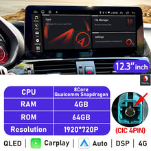 Load image into Gallery viewer, Eunavi 10.25''/12.3'' Android 10 Car Radio Stereo For BMW X3 F25 X4 F26 CIC NBT System Multimedia Video Player CarPlay GPS USB