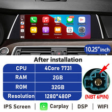 Load image into Gallery viewer, Eunavi 10.25'' Android 10 Car Radio Stereo For BMW 5 Series GT F07 2010-2017 CIC NBT System Multimedia Player CarPlay GPS No DVD