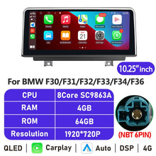 Load image into Gallery viewer, Eunavi 10.25''/12.3'' Android Car Radio Stereo For BMW F30 F20 F21 F31 F32 F33 F34 F36 NBT System Multimedia Player CarPlay GPS