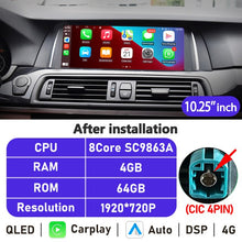 Load image into Gallery viewer, Eunavi 10.25''/12.3'' Android Car Radio Stereo For BMW 5 Series F10 F11 2010-2016 CIC NBT System Multimedia Player CarPlay GPS