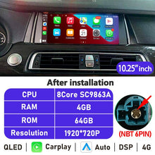 Load image into Gallery viewer, Eunavi 10.25''/12.3'' Android Car Radio GPS For BMW 7 Series F01 F02 2009-2015 CIC NBT Multimedia Player CarPlay Autoradio 4G
