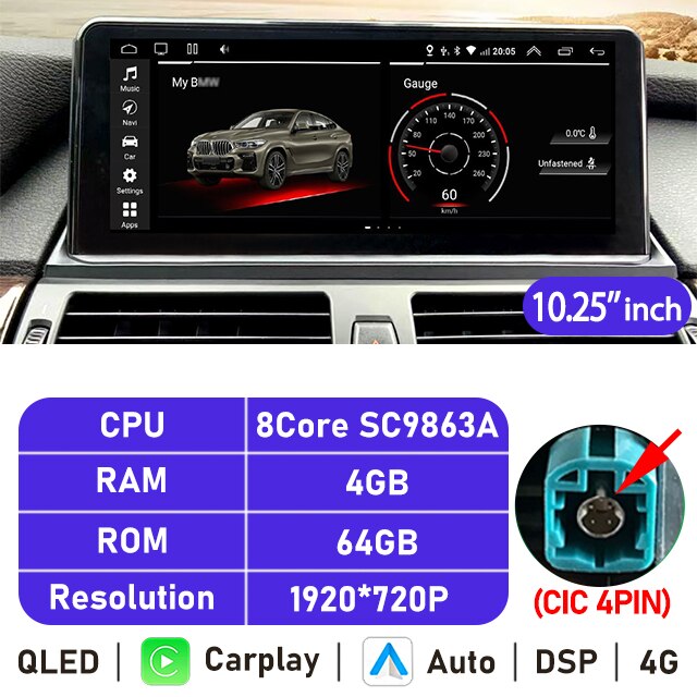 Eunavi 10.25''/12.3'' Android Car Radio GPS For BMW X5 E70 X6 E71 (2007-2013) CCC CIC System Multimedia Stereo CarPlay Autoradio