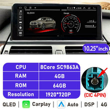Load image into Gallery viewer, Eunavi 10.25''/12.3'' Android Car Radio GPS For BMW X5 E70 X6 E71 (2007-2013) CCC CIC System Multimedia Stereo CarPlay Autoradio