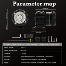 Load image into Gallery viewer, Car Led Spotlights, External Motorcycle A-pillar Lights, Off-Road Vehicle Glare Led Lights, Front Bumper Lights, A-p(Nine Beads)