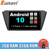 Eunavi 2 din Android 10 Car Radio Headunit GPS Navigation for Skoda Fabia 2015 RDS Multimedia stereo player autoradio pc usb
