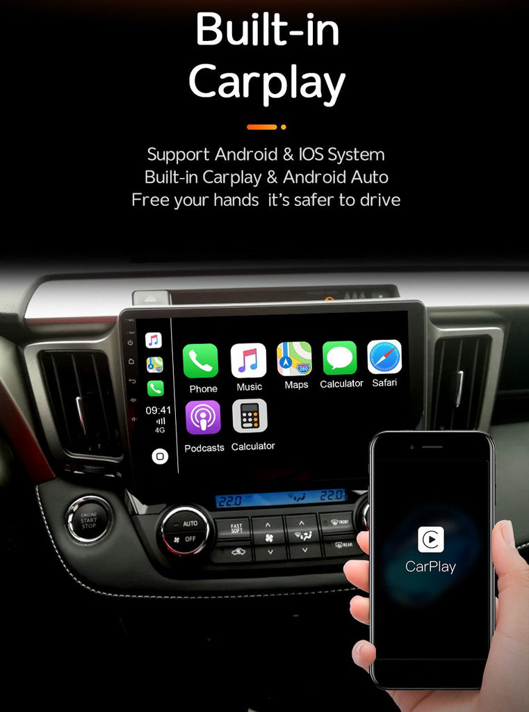 Eunavi 4G Android 11 Car Radio Tap Recorder Multimedia Video Player For Toyota RAV4 2012 - 2018 Head unit DVD GPS 2 Din 2DIN