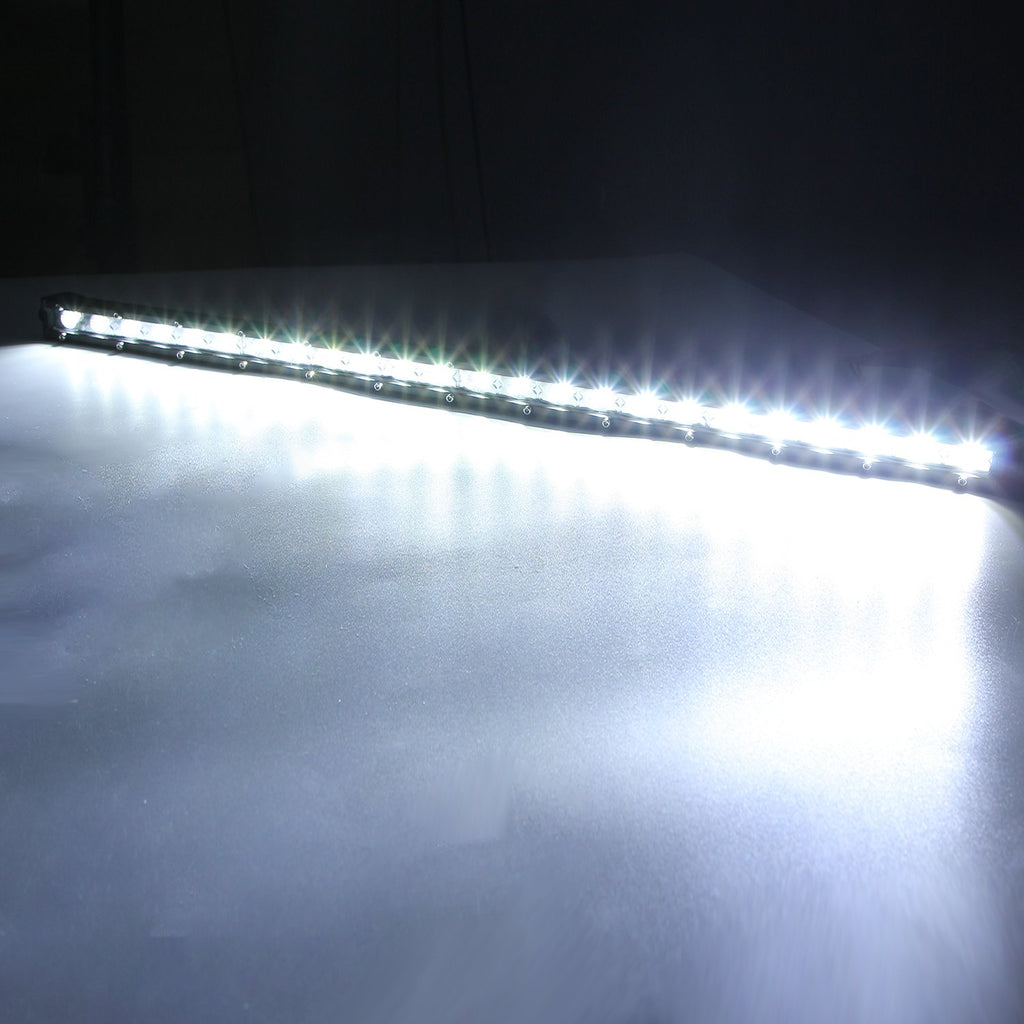 YSJ 26 Inch 72W Ultra-thin Spotlight Net Light Aluminum Alloy Housing Bar Single Row Driving Lamp (Spotlight + Floodlight)