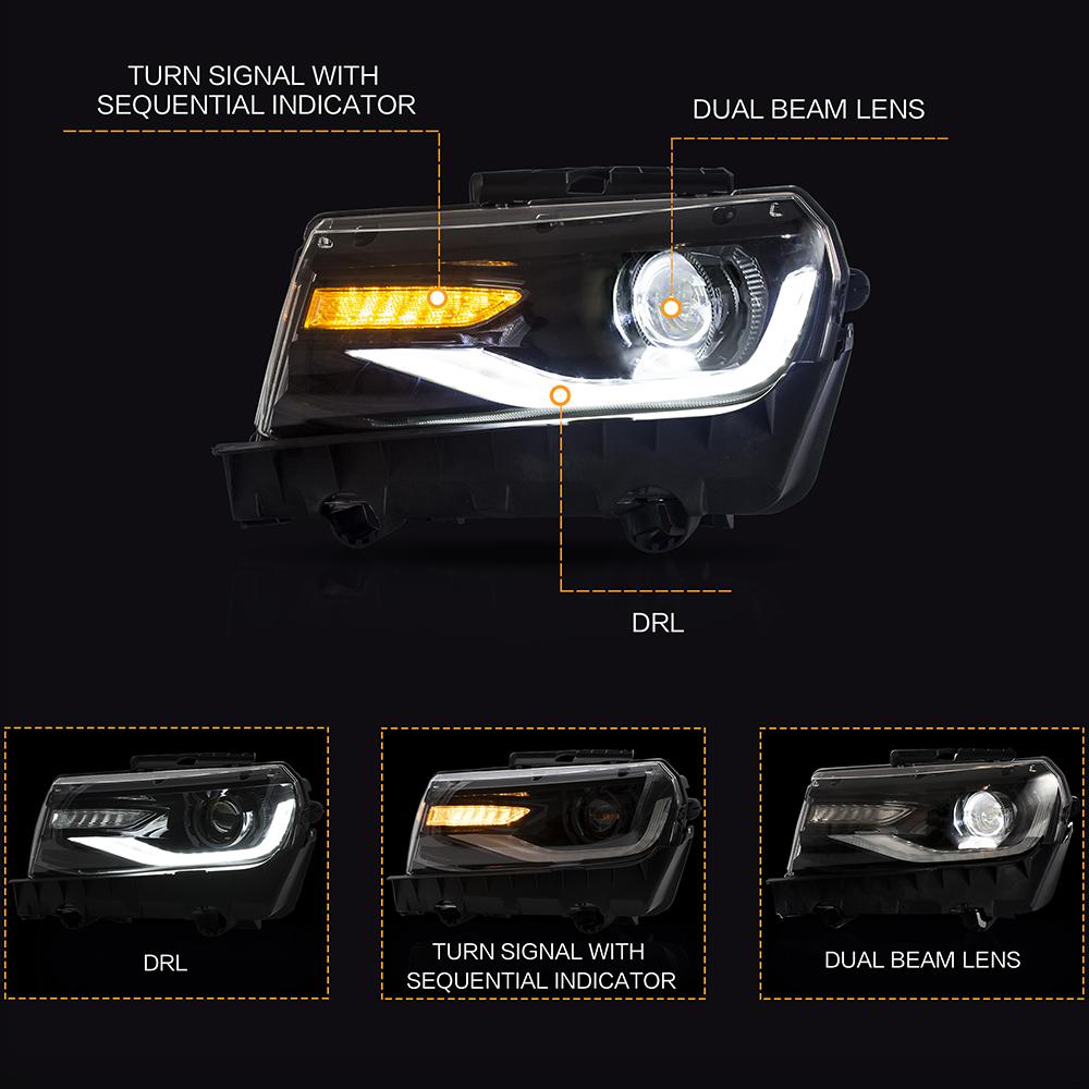 Custom Colorful Edition Headlamp Car Assembly for Chevrolet Camaro 5th Generation 2014 2015 Head light turn signal 23398035