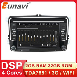 Eunavi 2 Din 7'' Android Car Radio GPS For Volkswagen VW Passat Polo GOLF Touran Jetta Tiguan Magotan Seat Multimedia Audio DSP