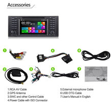 Load image into Gallery viewer, Eunavi 1 Din 7'' Car DVD GPS navigaation Radio Stereo For BMW E39 1996-2003 E53 X5 multimedia player with touch screen swc bt