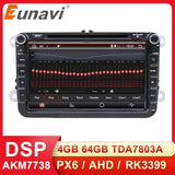Eunavi 8'' 2 Din Android car dvd radio for VW Volkswagen Polo Jetta passat b6 b7 cc fabia Touran golf 6 Tiguan rns510 GPS DSP BT