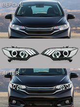 Laden Sie das Bild in den Galerie-Viewer, VLAND Headlamp Car Headlights Assembly For Honda Fit/Jazz 2014-2019 Headlight LED DRL With Moving Turn Signal Dual Beam Lens