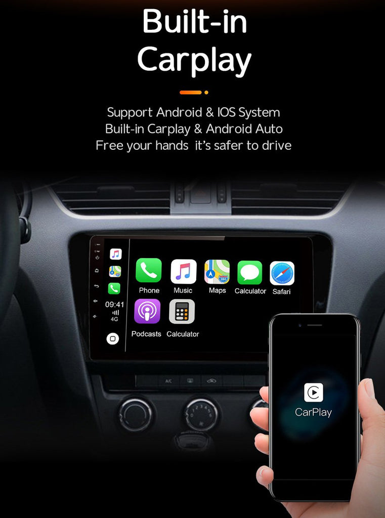 Eunavi 4G 1280*720 2Din Android 11 Car Radio GPS For Skoda Octavia A7 III 3 2014 - 2018 Multimedia Player 2 DIN DVD Head unit