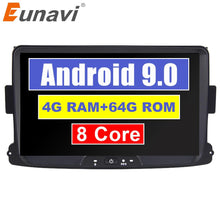Load image into Gallery viewer, Eunavi 1 Din 8'' Android 9.0 Car GPS Navi Radio Stereo For Dacia/Sandero/Duster/Renault/Captur/Lada/Xray 2 Logan 4G RAM WIFI USB