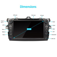 Load image into Gallery viewer, Eunavi 2 din car dvd radio player for Toyota Corolla 2007 2008 2009 2010 2011 2din gps navigation 8 inch stereo car pc headunit