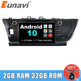 Eunavi 9 inch 2 Din Android 10 Car DVD for Toyota Corolla 2013 2014 radio multimedia 2din GPS touch screen 1024*600 Stereo