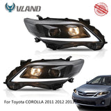 VLAND Headlamp Car Assembly Fit For Toyota COROLLA 2011 2012 2013 Headlight Full LED Headlamp With DRL Turn Signal Light