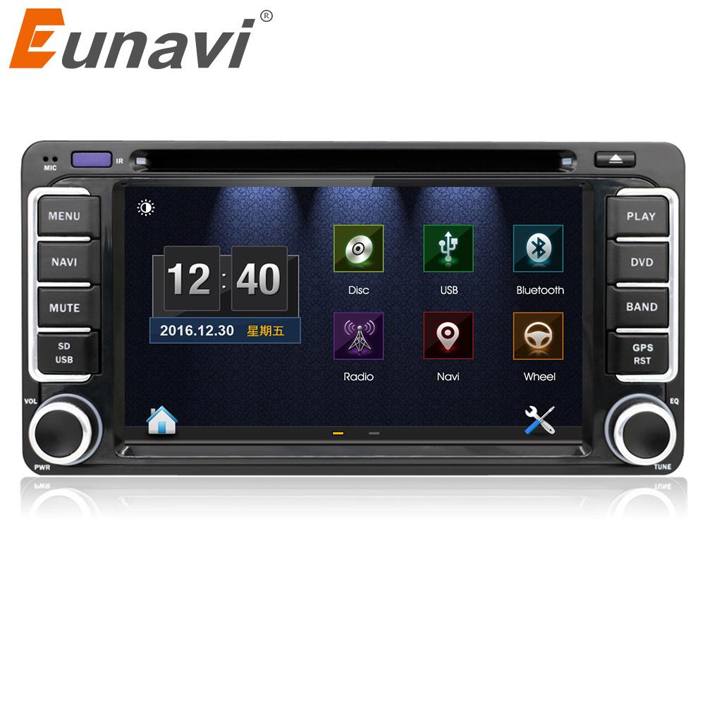 Eunavi 2 din Car DVD Radio Player GPS for Toyota Hilux yaris VIOS Camry Corolla Prado RAV4 Prado 2003 2004 2005 2006 2007 2008
