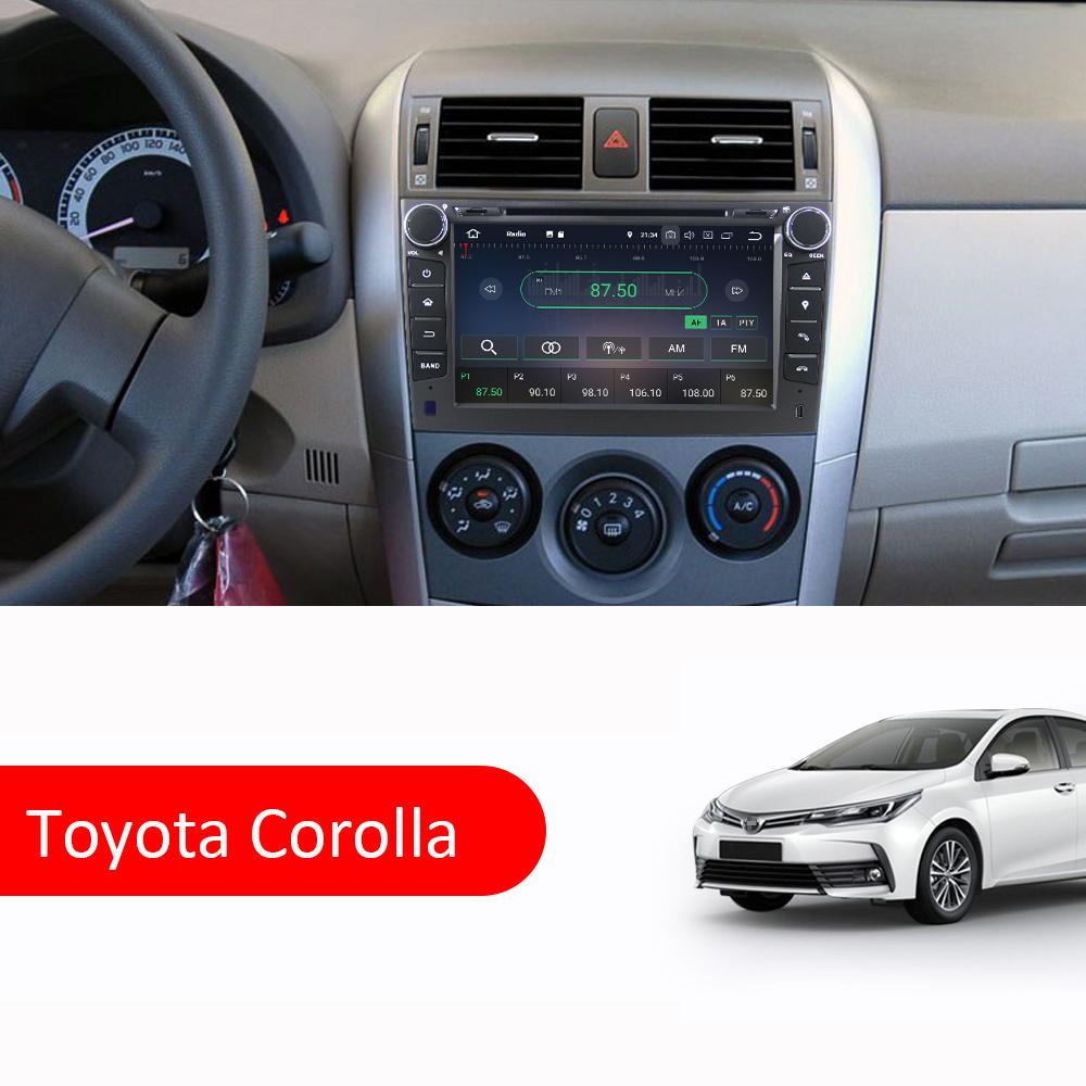 Eunavi 2 din Android 9 Car Multimedia radio dvd player for Toyota Corolla 2007 2008 2009 2010 2011 GPS 2din auto stereo tda7851