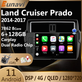 Eunavi Android 11 Car Radio Stereo For Toyota Land Cruiser Prado 150 2013 2014 2015 2016 2017 Multimedia Player 4G GPS 2 Din DVD