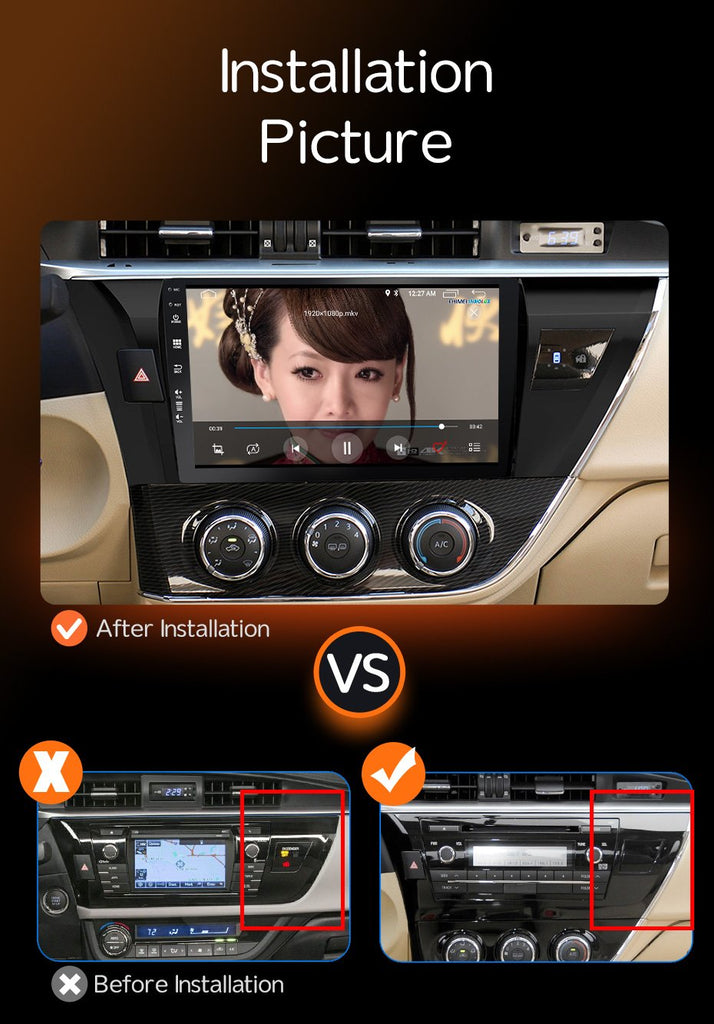 Eunavi Android 10 Car Radio Multimedia Video Audio Player Navigation GPS For Toyota Corolla E170 E180 2013 - 2016 no 2 din dvd