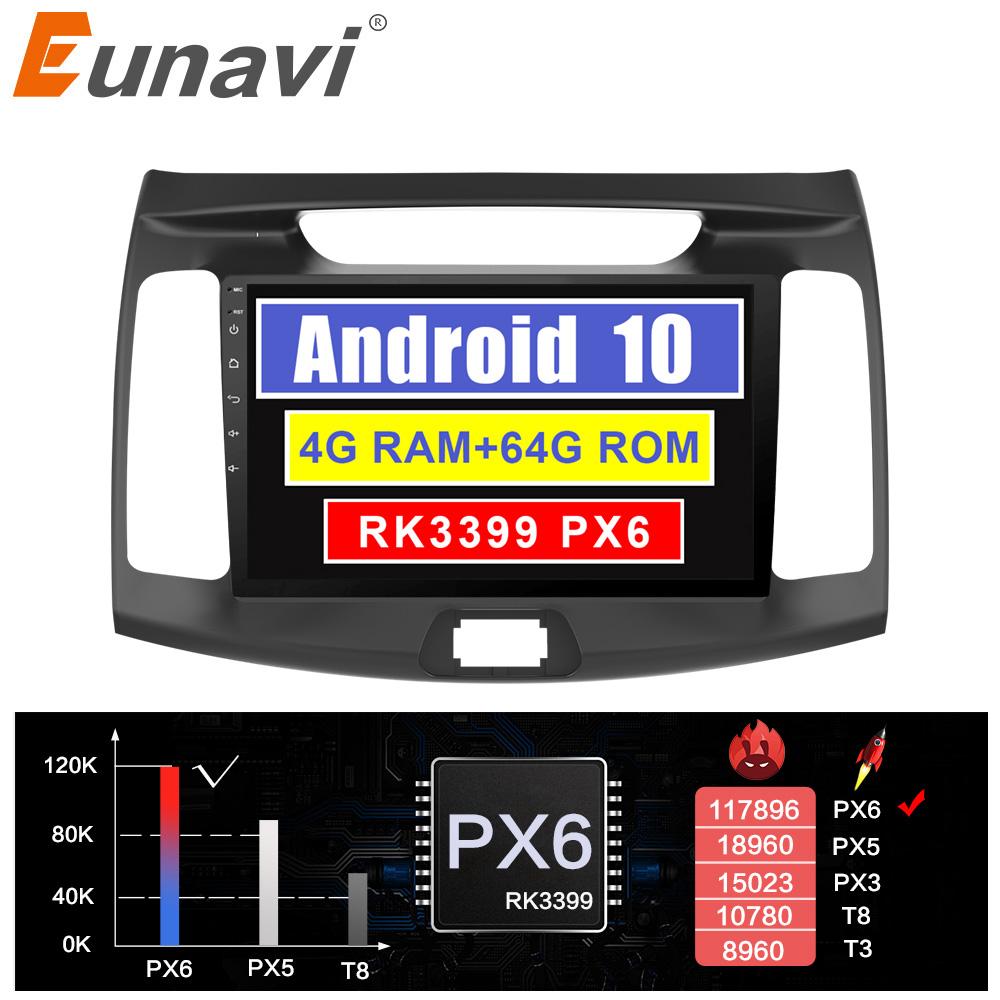 Eunavi 2 din car radio stereo multimedia player for Hyundai elantra 2011-2016 headunit GPS TDA7851 4G 64GB Android 10 system