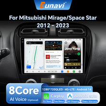 Załaduj zdjęcie do przeglądarki galerii, Eunavi Android 13 Car Multimedia Player for Mitsubishi Mirage/ Space Star 2012-2023 GPS Carplay Intelligent Screen Autoradio