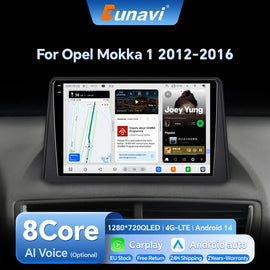 8G 128G 2Din Android 14 Car Radio Multimedia Player for Opel Mokka 2012 2013 2014 2015 2016 Autoradio GPS Navi Wifi Audio Stereo