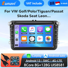 Load image into Gallery viewer, Eunavi 7" 8" 9" CarPlay Android Car Radio For Volkswagen VW Golf Passat JETTA Skoda SEAT Car Intelligent System 2din GPS Radio