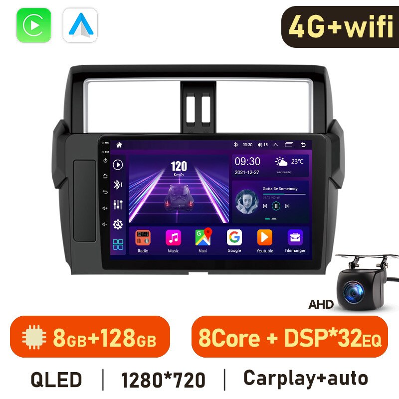 Eunavi Android auto Radio Player For Toyota Land Cruiser Prado 150 2013-2017 Car Multimedia 4G DSP Carplay GPS 2din 2 din dvd