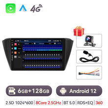 Laden Sie das Bild in den Galerie-Viewer, Eunavi 4G 2 Din Android 10 Car Radio For Skoda Fabia 2015 2016 - 2019 Autoradio Multimedia Player GPS QLED Carplay 2din No DVD