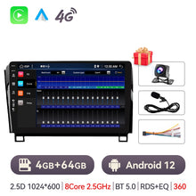 Cargar imagen en el visor de la galería, Eunavi 2din Android Radio Player For Toyota Tundra 2007~2013 Sequoia XK60 2008~2017 Car Multimedia 4G DSP Carplay auto GPS 2 din